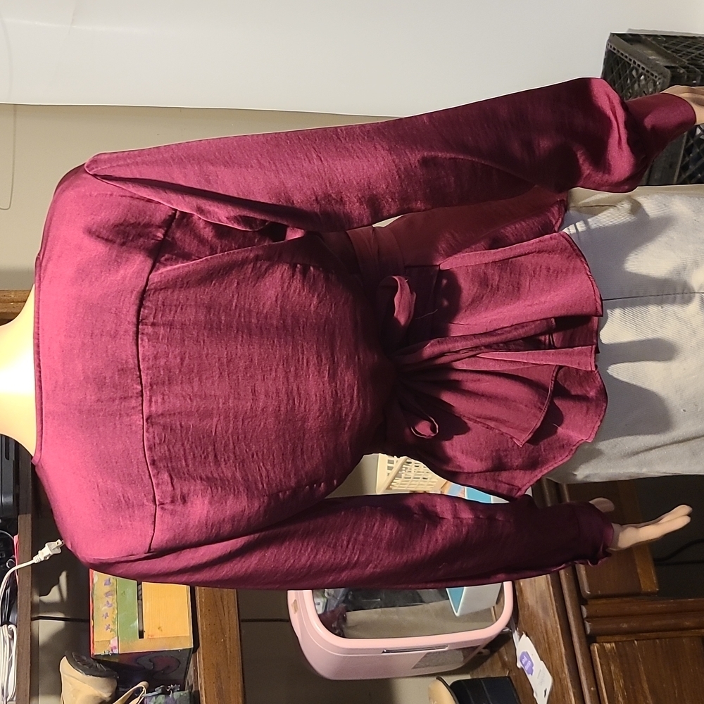 MOULINETTE SOEURS ANTHROPOLOGIE Wine Wrap Blouse - Picture 7 of 7